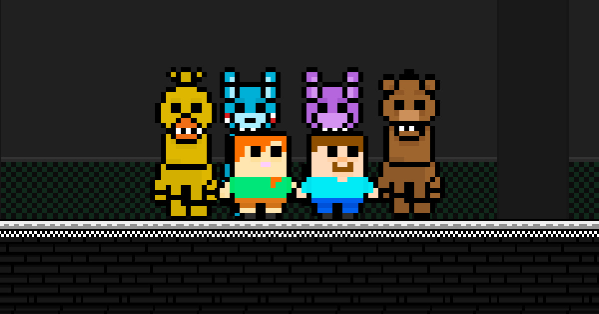 Image Steve and Alex vs Fnaf